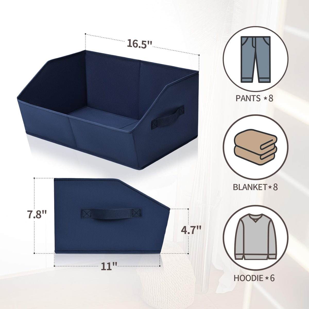 Closet Baskets for Shelves Trapezoid (4 Count)