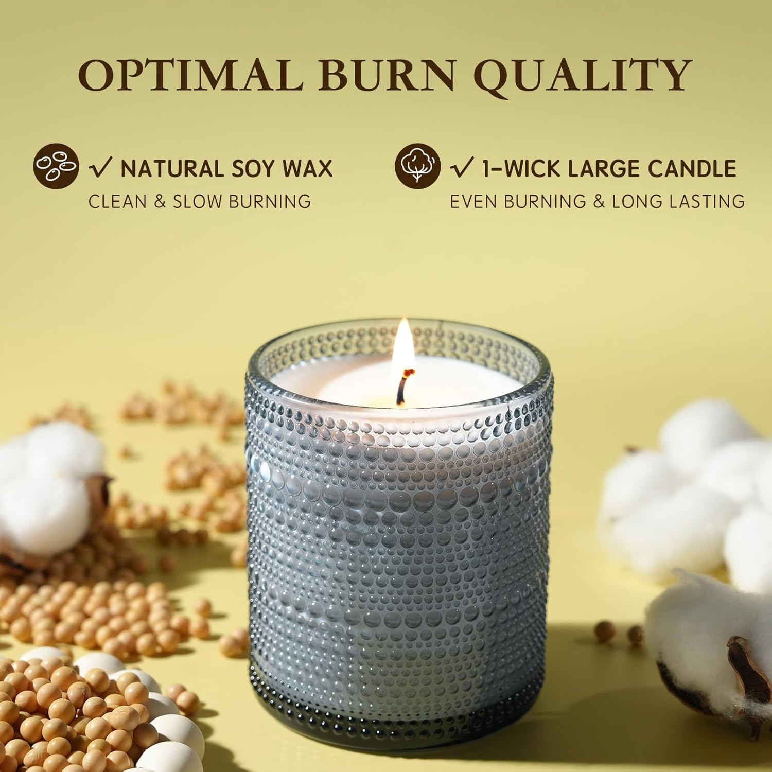 Mid Summer's Night Scented Candle with Lid, 60+ Hours Jar Candle Aromatherapy Candle for Home, Soy Wax Cotton Fiber Wicks, Giftable - NestledHome