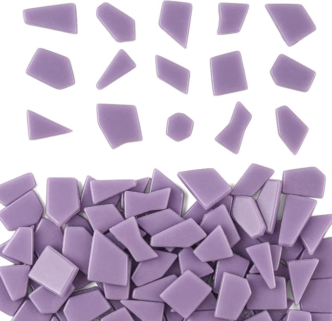 Youway Style Purple Glass Mosaic Tiles for Crafts Bulk,200g Broken Glass Pieces for DIY Mosaic Art Decor,Garden Mosaic Supplies
