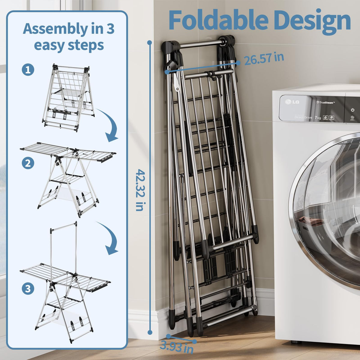Clothes Drying Rack with High Hanger