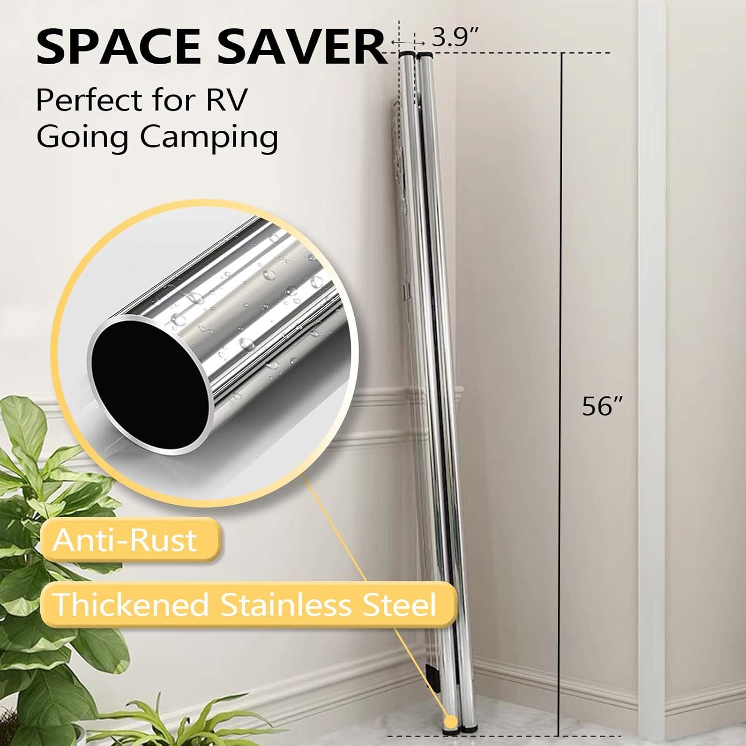 URYAN 95 Inches Clothes Drying Rack, Heavy Duty Stainless Steel Laundry Drying Rack Folding Indoor Outdoor, Portable Drying Rack Clothing, Blanket Rack Clothesline with 20 Windproof Hooks - NestledHome