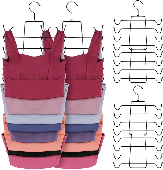 ZEDODIER 6 Pack Tank Top Hanger, Space Saving Bra Hangers, Non-Slip Hanging Sport Bras Holder, Closet Organizers and Storage for Camisoles Tank Tops Bras Ties Swimsuits Strappy Dress, Black - NestledHome