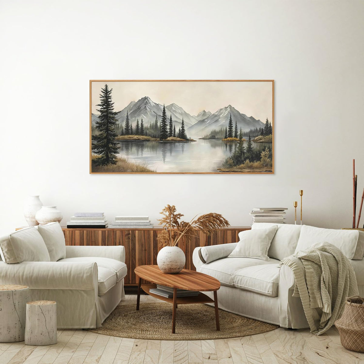 Snow Mountain Framed Canvas Wall Art