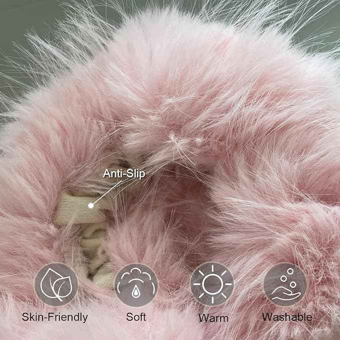 Fluffy Mirror Cover - 59"x16" Full Length Stretch Universal Ultra Soft Non-Slip Cover Warm Home Decor for Bedroom Cloakroom (Light Pink-Without Mirror, Suitable for 59"×16")