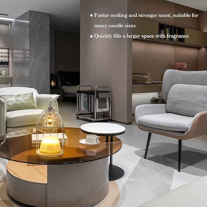 Candle Warmer lamp，Wax Warmer for Scented Wax with dimmable Switch，Heating Aromatherapy Candle Without Flame and Smoke，Gentle Light for Home Decor (Silver)