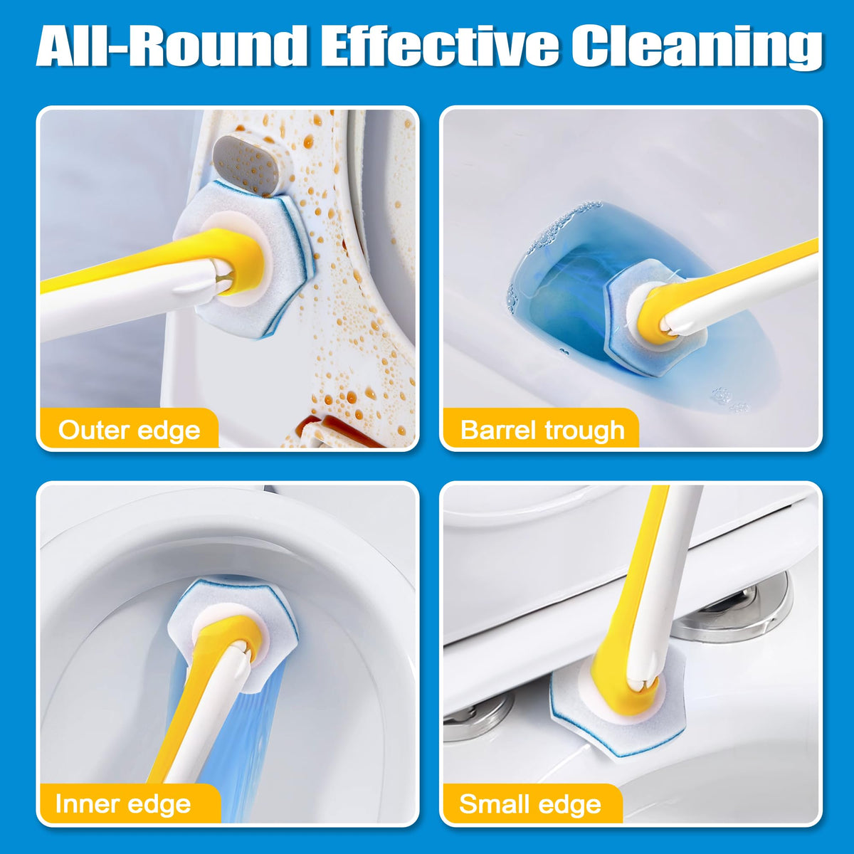 Disposable Toilet Brush with 40PCS Wand Cleaner Refills