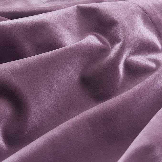 Cherry Home Super Soft Luxury Velvet Texture Curtains Lavender Flannel Blackout Curtains Panel Drapes Grommet 52Wx84L inch Purplish Pink,2 Panels