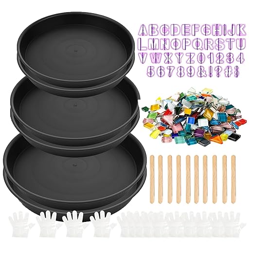 Stepping Stone Kit Includes 3 Size Cement Molds, Mosaic Tiles and Carving Tools, DIY Craft Handmade Stepping Stone Kit for Kids, Family, Garden Outdoor Decor (Mix)