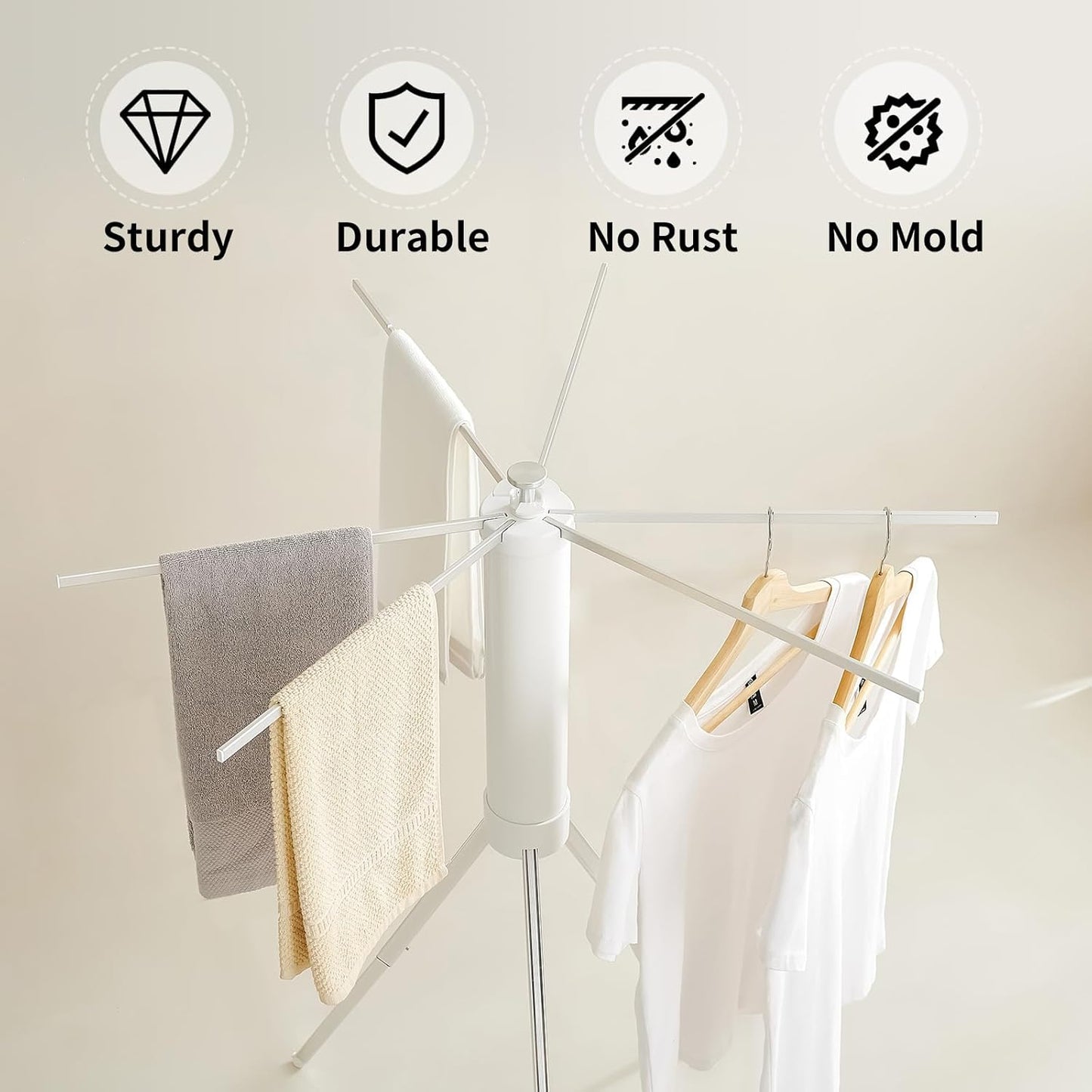 JOOM Clothes Drying Rack Portable Foldable - Drying Rack Clothing Space Saving,Collapsible Drying Rack for Laundry,Travel,Indoor,Outdoor. Folding Clothing Rack Home and Travel (Small Silver) - NestledHome