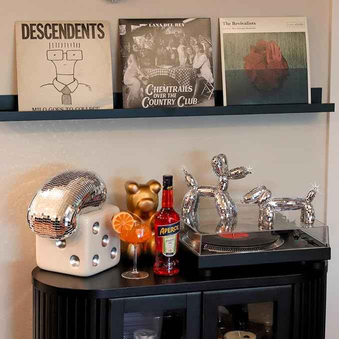 Disco Wiener Dog, Dachshund Decor, Maximalist Balloon Wiener Dog Statue, Aesthetic Disco Ball Home Decor