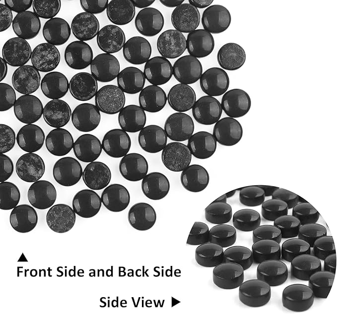 Artspac Glass Mosaic Tiles for Crafts Bulk,150g Round Mosaic Glass Pieces,Black Mosaic Tiles for DIY Garden Crafts Supplies, Crafts Ornaments