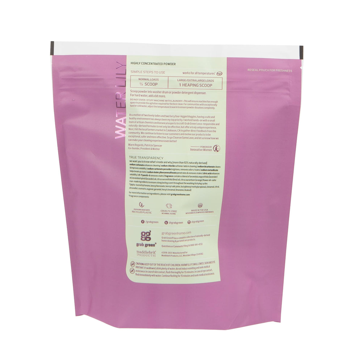 3-in-1 Laundry Detergent Powder, 4 lbs, 100 Loads, Water Lily (100 Count)