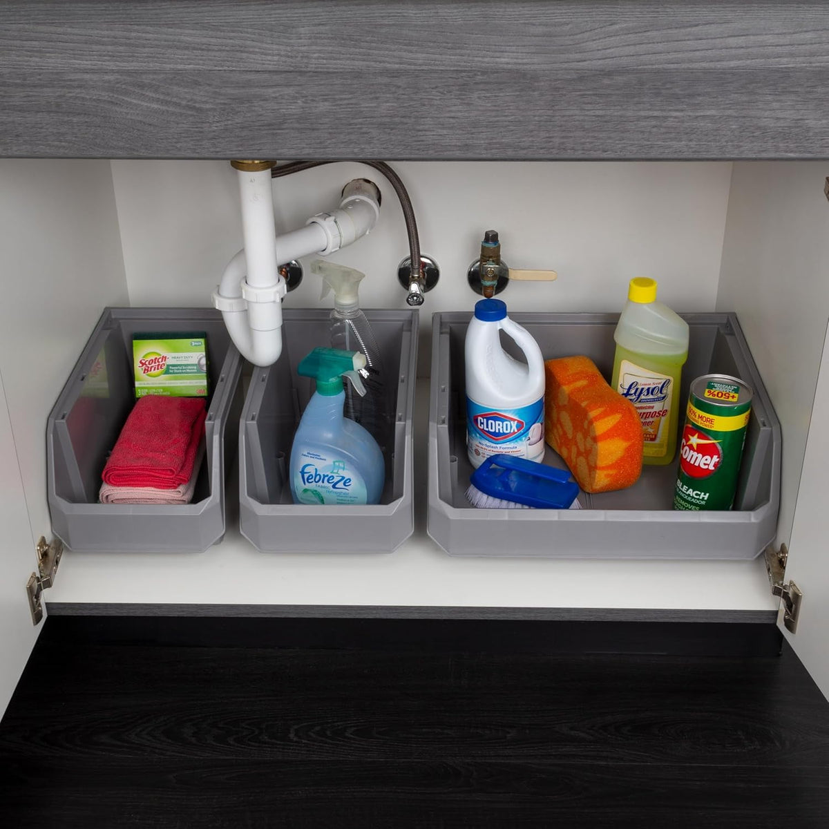 Extra Large Stackable Plastic Storage Bins (4 Count)