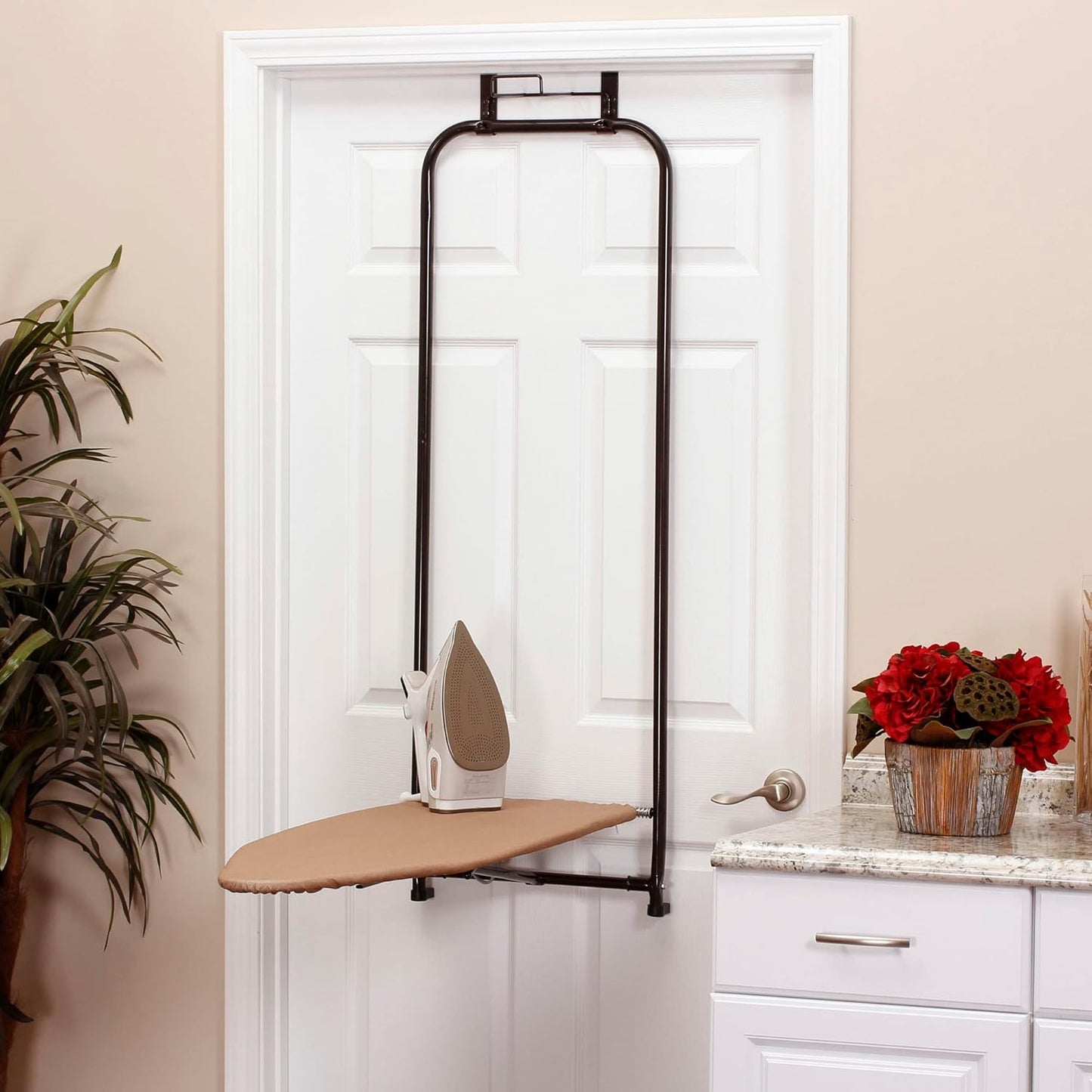 Household Essentials Over-The-Door Steeltop Ironing Board - NestledHome