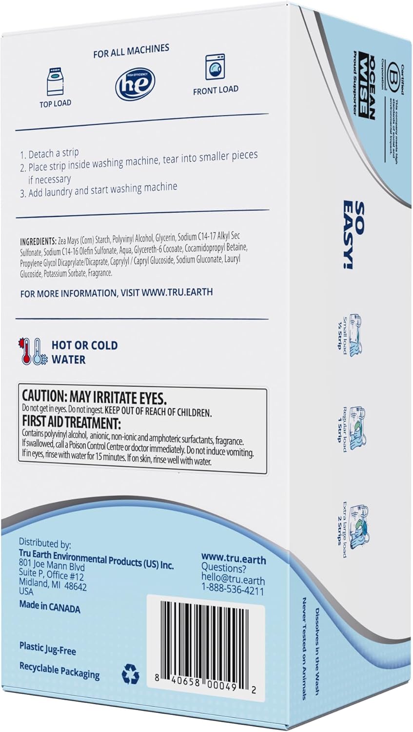 Tru Earth Platinum - Heavy Duty Laundry Detergent Sheets - Up to 768 Loads (384 Count, Fresh Linen Scent - Ultra-Concentrated - Eco-Friendly Laundry Sheets - NestledHome
