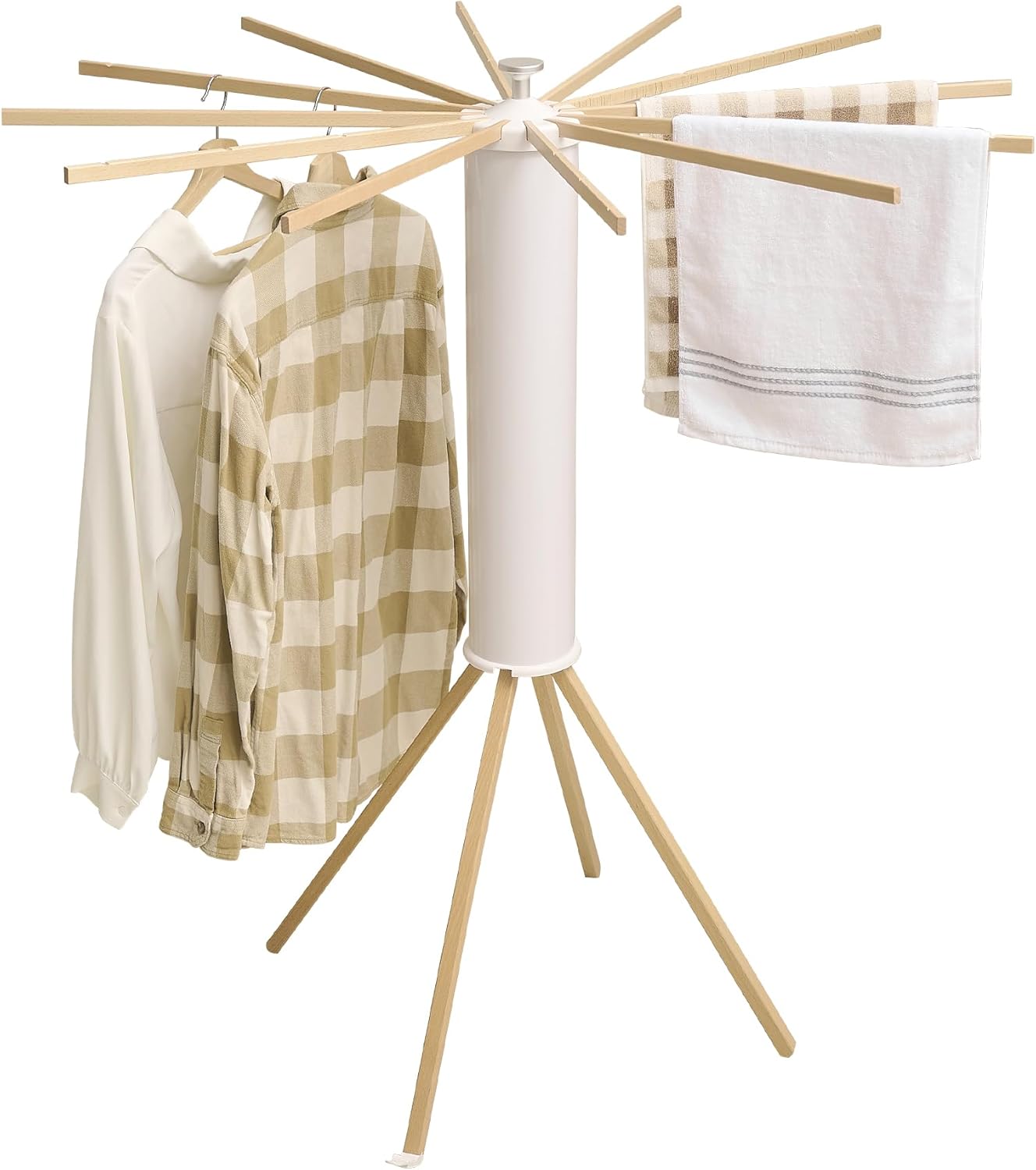 JOOM Four Legs Clothes Drying Rack, Garment Rack Portable and Foldable Space Saving Laundry Drying Rack - Drying Rack Floor Folding Balcony Bedroom Solid Invisible Household - NestledHome