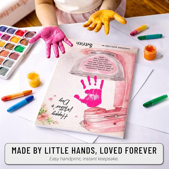 Mothers Day Crafts For Kids, Toddlers - First Mothers Day Gifts For Mom From Kids Arts And Crafts - Hand Frint Craft & Art Activity - DIY Handprint Gifts For Grandparents, Mom From Kid, Son, Daughter