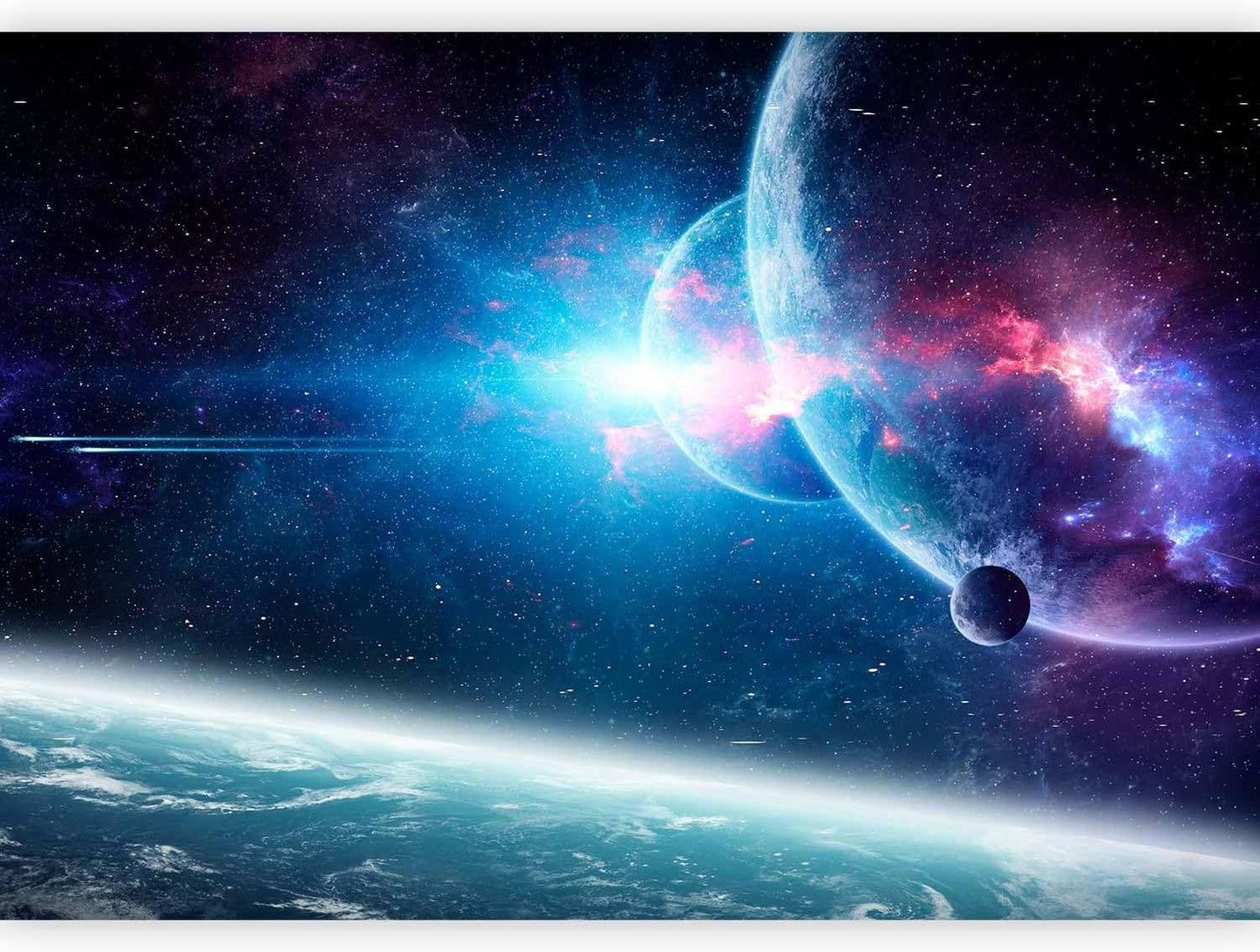artgeist Wall Mural Cosmos 96x69 in - Peel and Stick Self-Adhesive Wallpaper Removable Large Sticker Foil Wall Decor Print Stars Solar System Universe Space b-C-10047-a-a