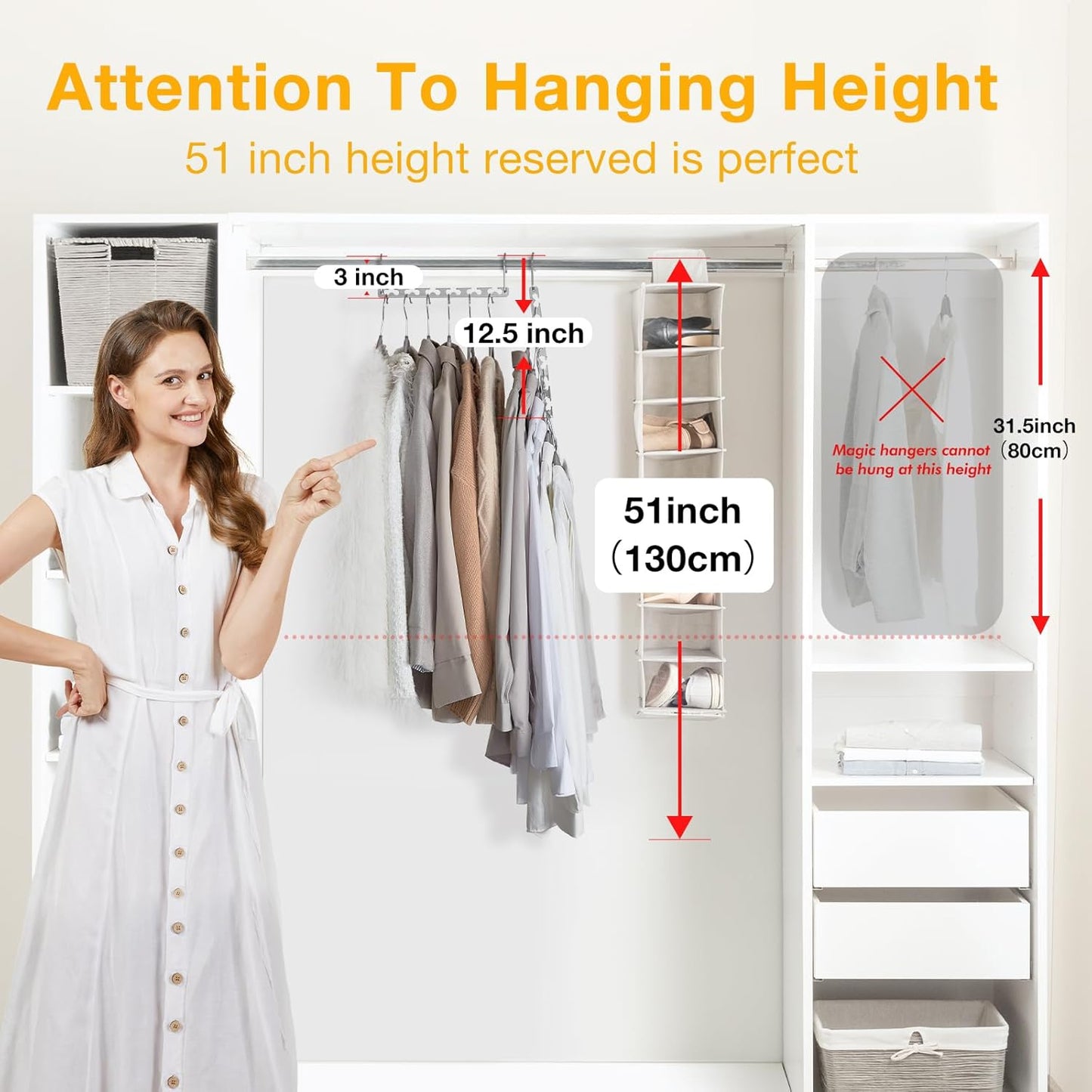 HOUSE DAY Space Saving Hangers for Clothes 4 Pack, Heavy Duty Hanger Organizer | 30 Lbs Capacity |, Metal Magic Hanger, Sturdy Multi Hangers, Closet Space Saver Closet Organizers and Storage - NestledHome