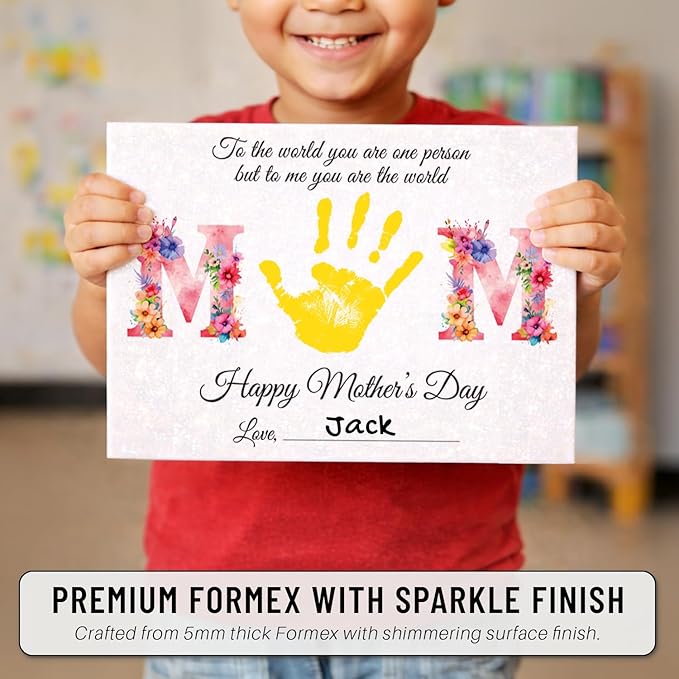 Mothers Day Crafts For Kids, Toddlers - First Mothers Day Gifts For Mom From Kids Arts And Crafts - Hand Frint Craft & Art Activity - DIY Handprint Gifts For Grandparents, Mom From Kid, Son, Daughter