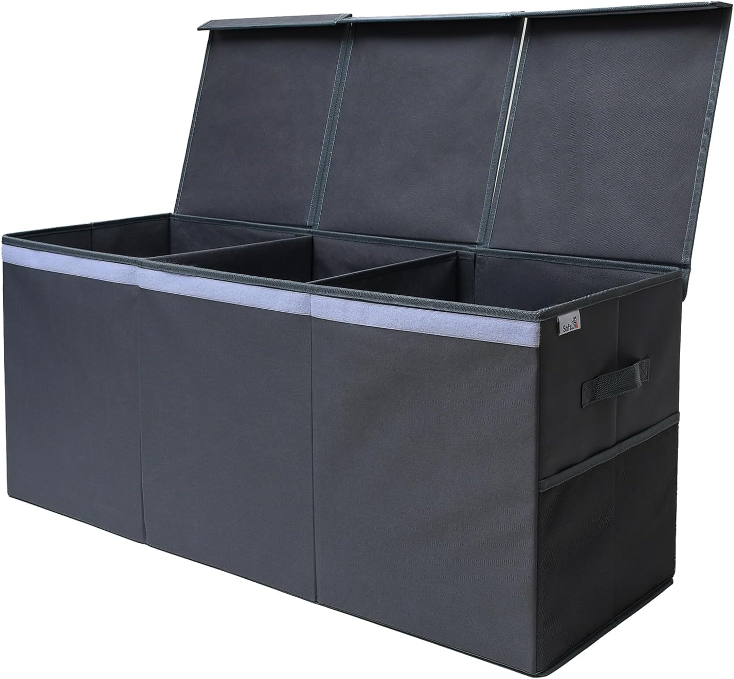 Extra Large Toy Storage Organizer with Lid - Sturdy, Collapsible Toy Chest Storage Box Design - Toys Bin with Dividers for Kids, Nursery, Bedroom, Playroom 37"x16"x14" - NestledHome