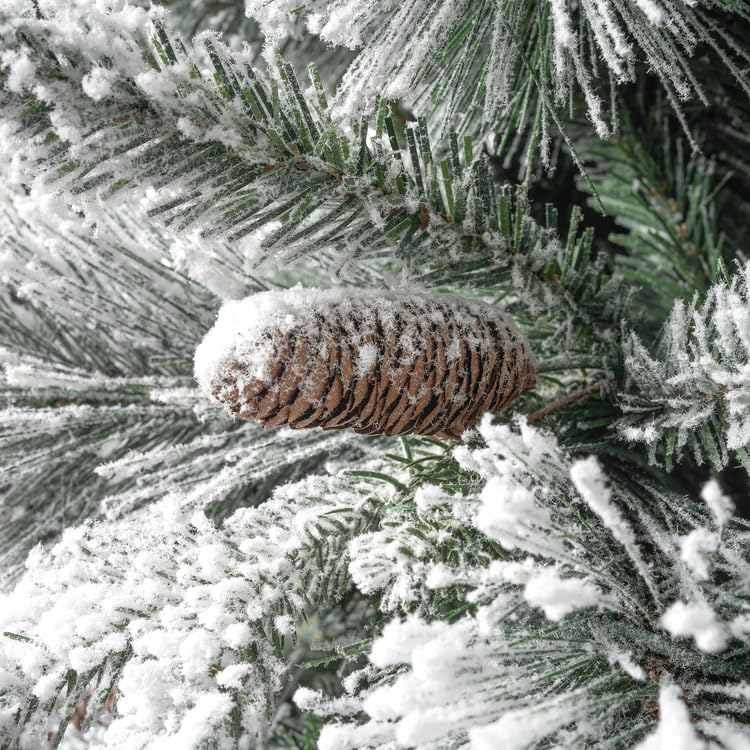 7.5ft Snow Flocked Christmas Tree with Lights