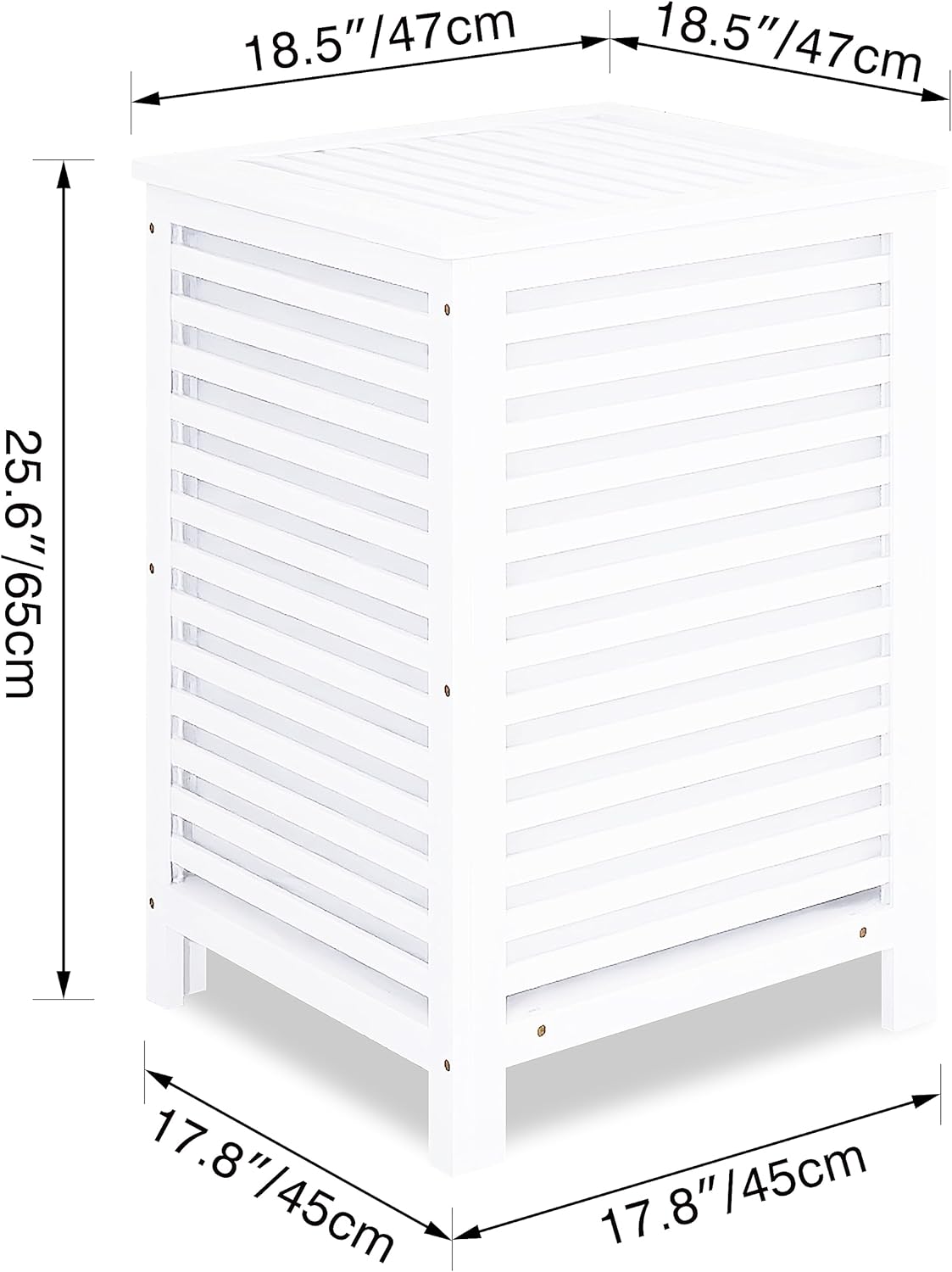 SMIBUY Double Laundry Hamper with Lid, 120L Bamboo Laundry Basket with Removable Liner Bag, 2-Section Clothes Divider Laundry Sorter for Laundry Room, Bathroom, Bedroom (White) - NestledHome
