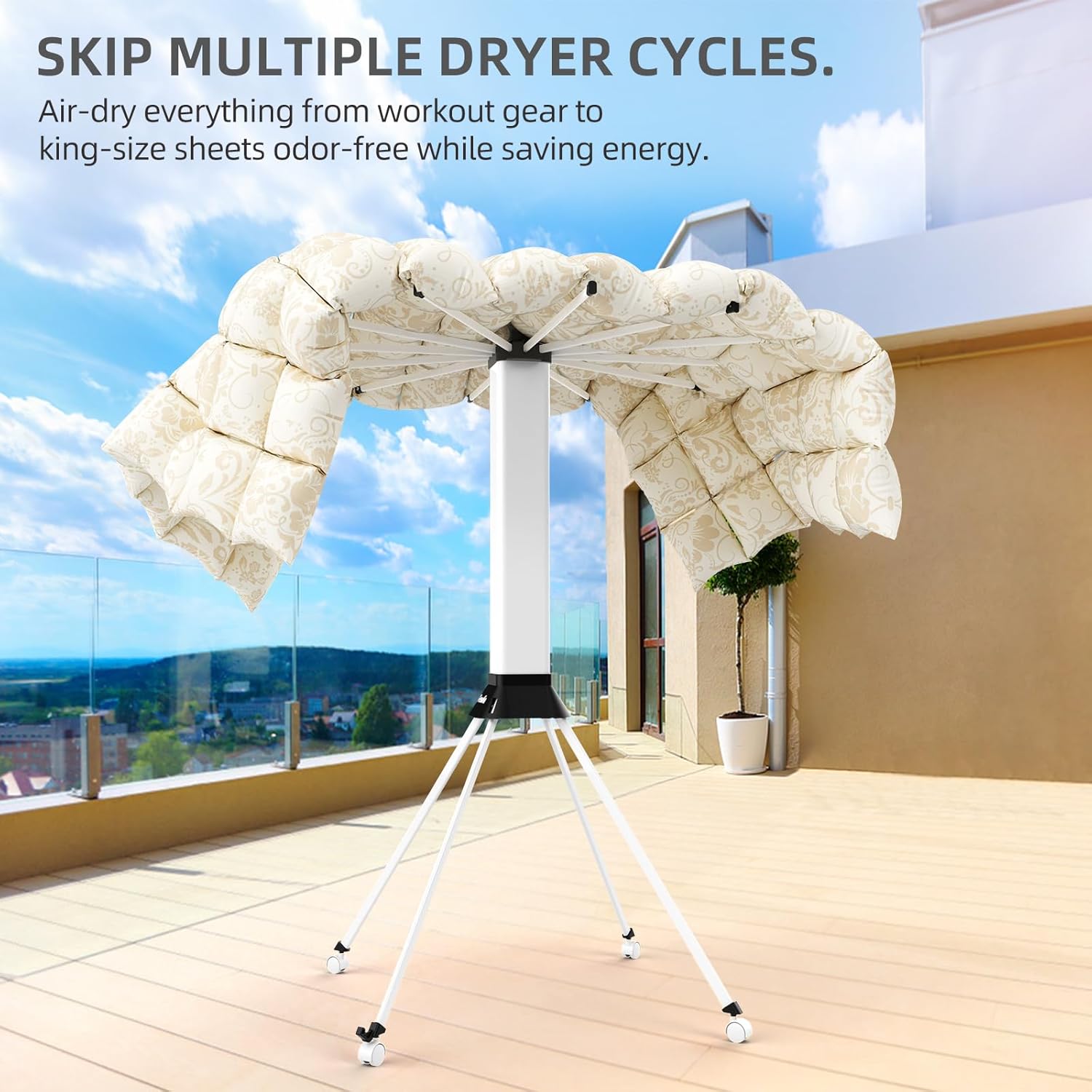 Clothes Drying Rack Foldable & Collapsible Drying Racks with 4-Leg Octopus Design, Large Capacity Space Saving Indoor Drying Rack for Bedroom,Balcony,Laundry for Indoor/Outdoor Use (White) - NestledHome