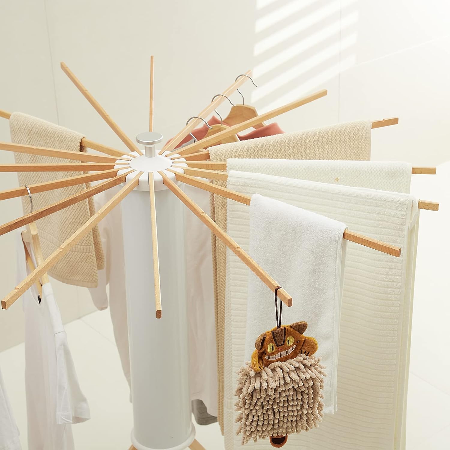 JOOM Tripod Clothes Drying Rack, Garment Rack Portable and Foldable Space Saving Laundry Drying Rack - Drying Rack Clothing Floor Folding Balcony Bedroom Household Wooden - NestledHome