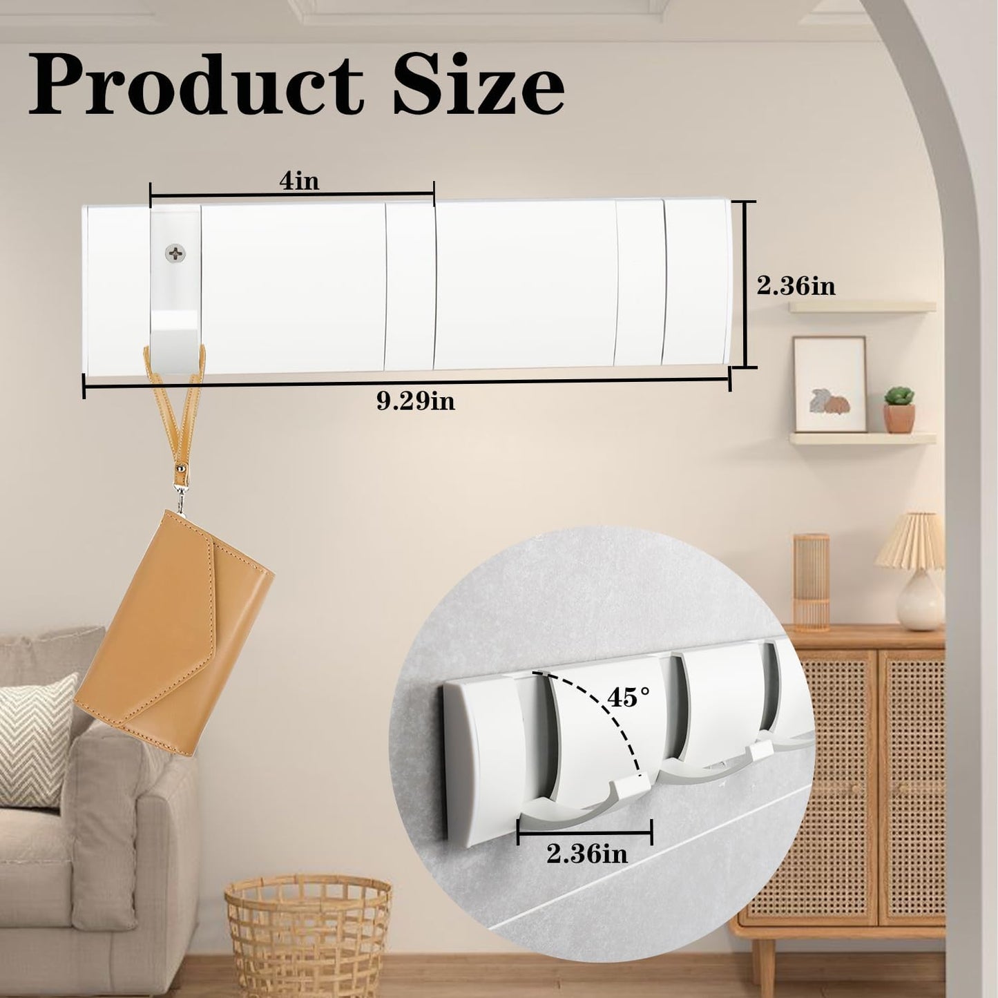 Folding Coat Hooks, Wall Mounted Coat Rack with 3 Retractable Hooks, Heavy Duty Towel Rack for Bathroom Wall Hook for Hanging Clothes Bathrobe, Stainless Steel Coat Hanger for Entryway(White) - NestledHome