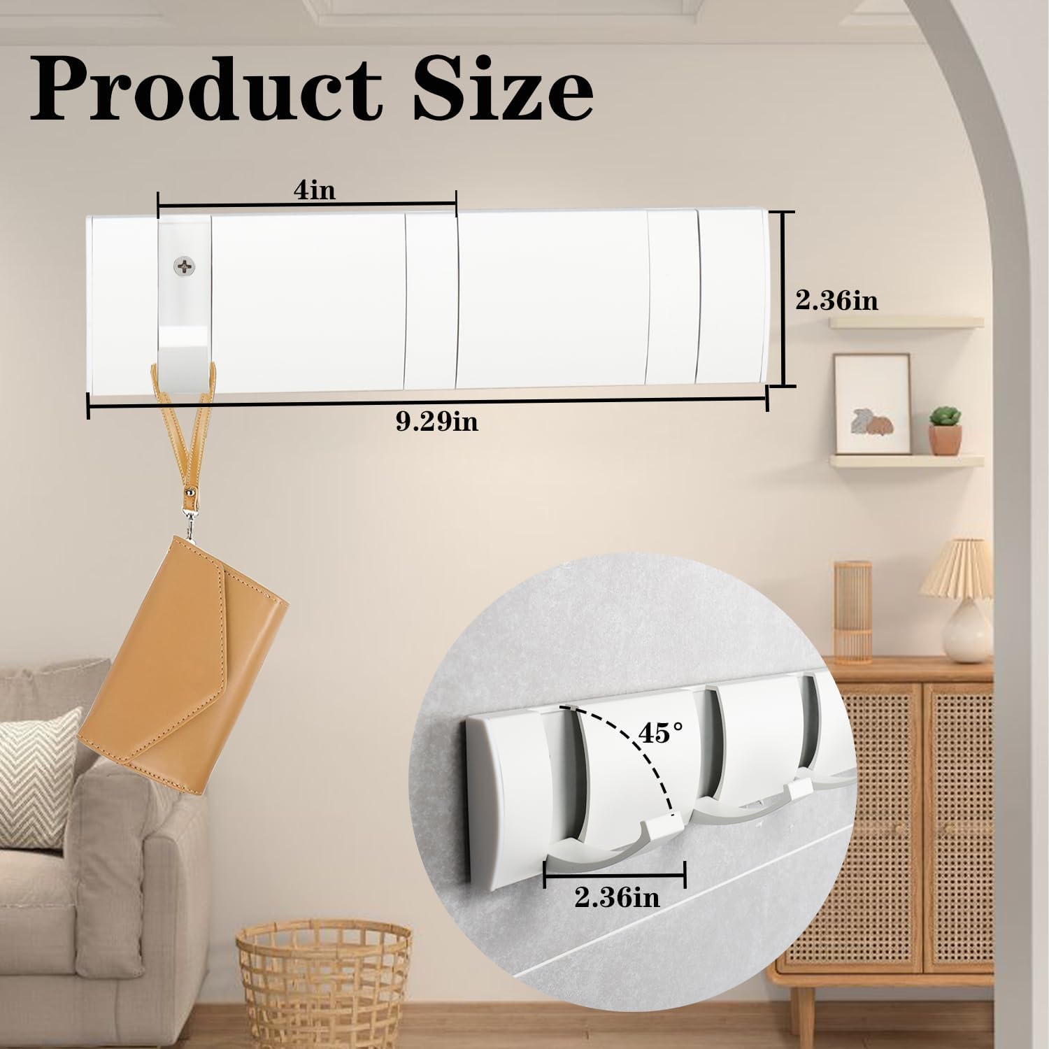 Folding Coat Hooks, Wall Mounted Coat Rack with 3 Retractable Hooks, Heavy Duty Towel Rack for Bathroom Wall Hook for Hanging Clothes Bathrobe, Stainless Steel Coat Hanger for Entryway(White) - NestledHome