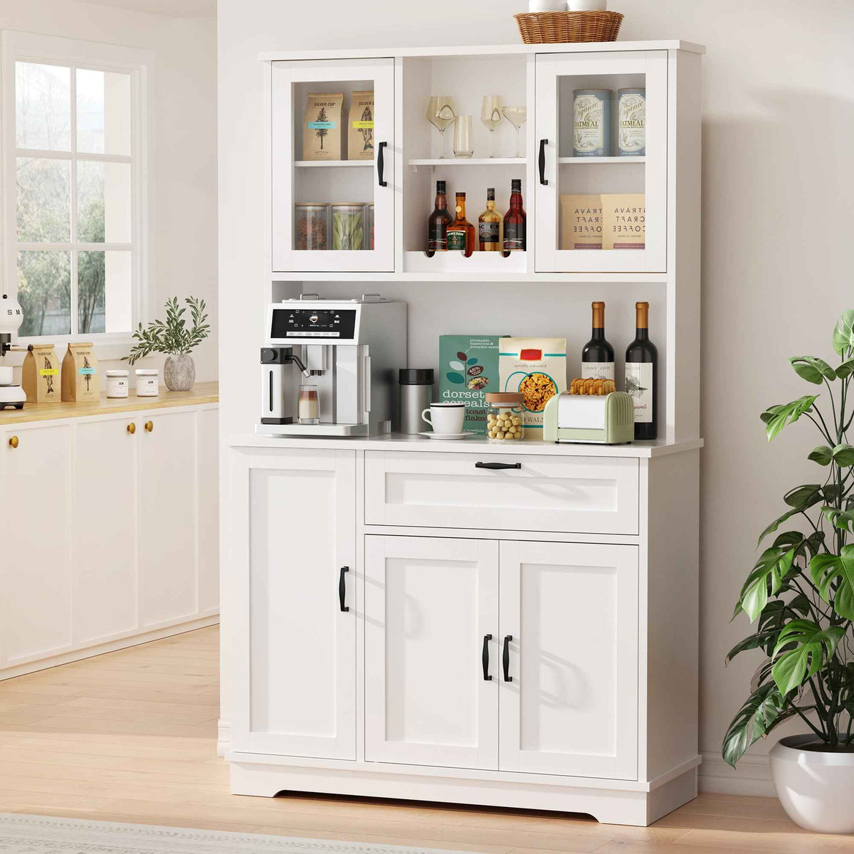 68" Kitchen Pantry Storage Cabinet