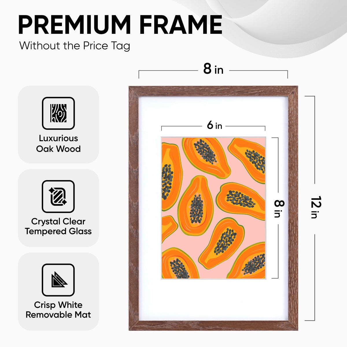 12x8 Picture Frame Brown