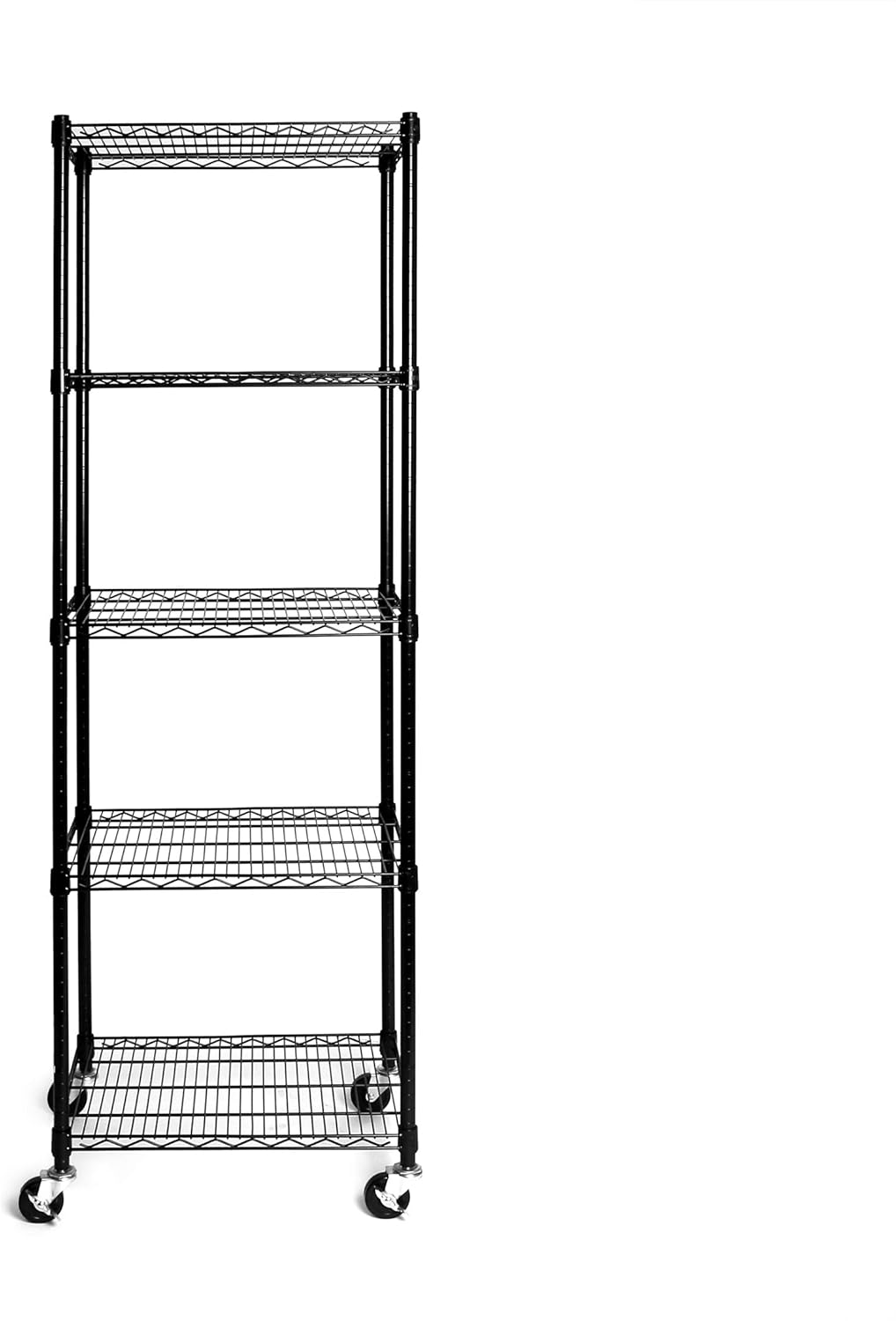 Seville Classics UltraDurable Heavy Duty NSF Solid Steel Wire Rack Storage Unit, Organizer for Garage, Warehouse, Office, Restaurant, Classroom, Kitchen, Black, 5-Tier Shelving, 24" W x 18" D - NestledHome