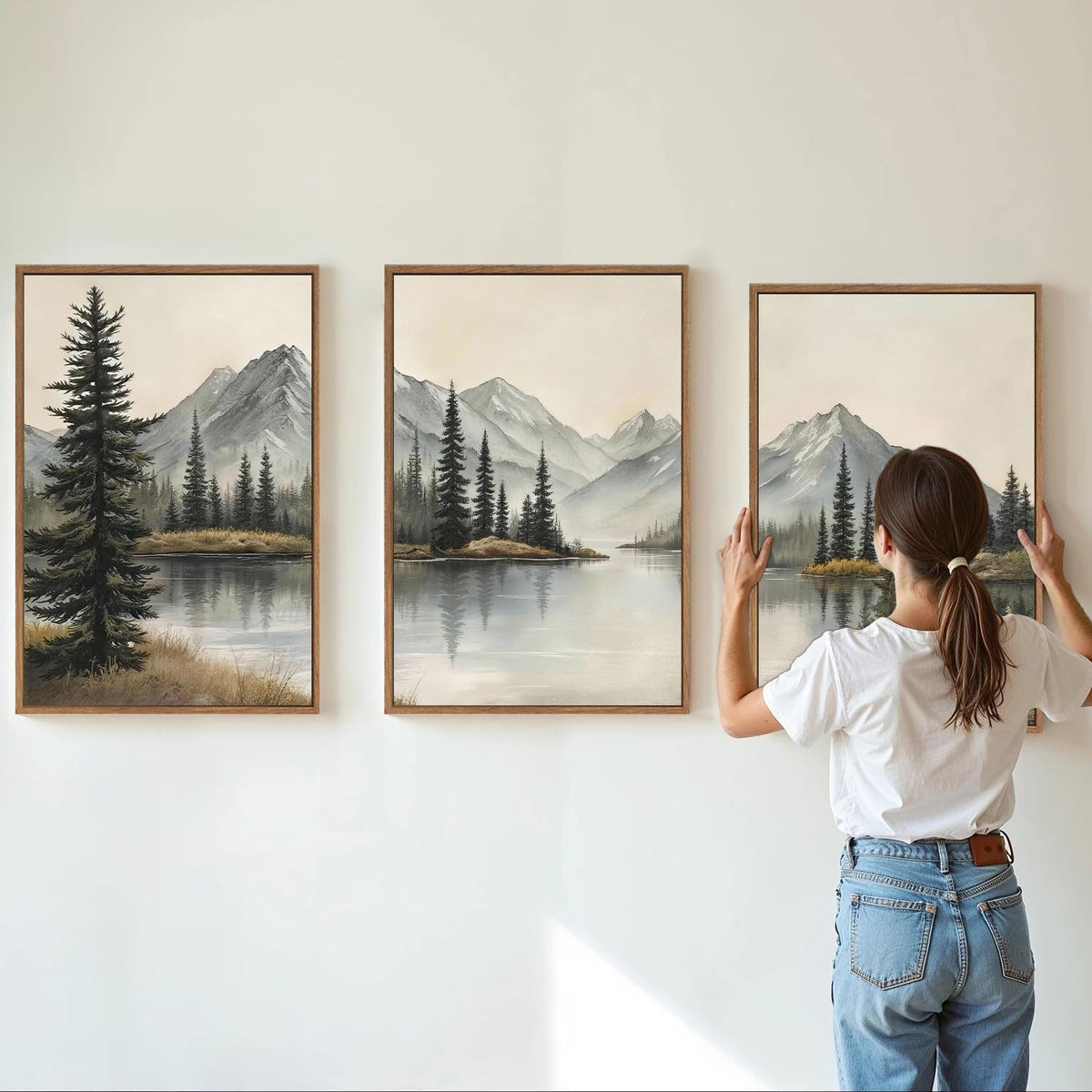 Snow Mountain Framed Canvas Wall Art