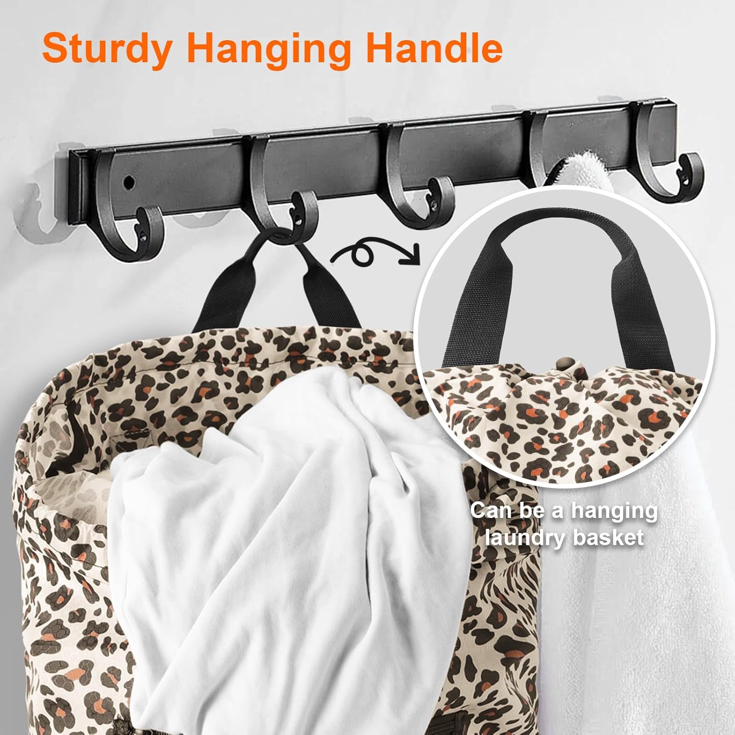 Laundry Bag Backpack Durable Laundry Bag with Shoulder Straps and Mesh Pockets Portable Laundry Dirty Clothes Hamper Bag for College Dorm (Leopard Print) - NestledHome