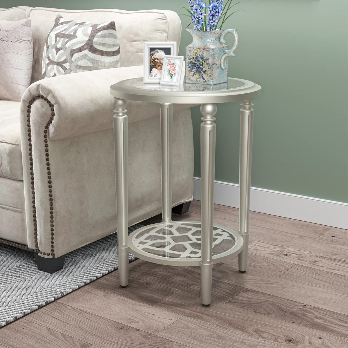 Set of 2 Modern Round End Table (2 Count)