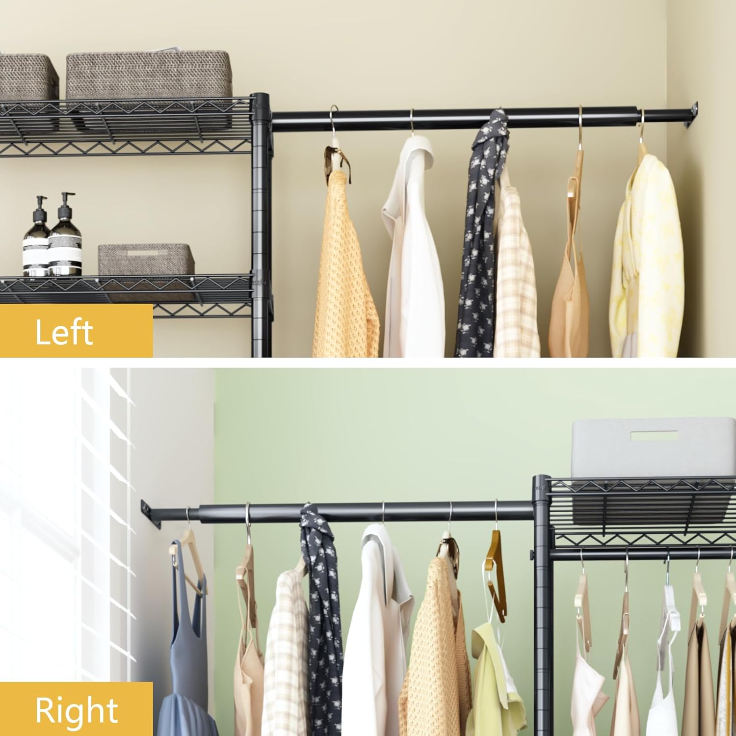 Over Washer and Dryer Shelves,3 Tier Adjustable Wire Shelving Laundry Room Storage Organization Clothes Drying Rack with Mounted on the Wall Expandable Hanger Rods&Hook,55"~74.5"Wx13.4"Dx77"H - NestledHome