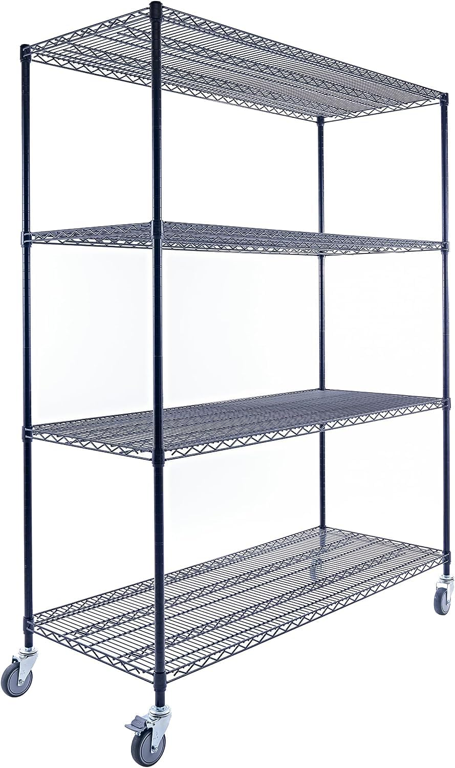 60"x24"x72" Premium Metal Steel 4-Tier Wire Shelving NSF 3200 LBS MAX Capacity Heavy Duty Storage Rack for Hospitals, Schools, Commercial Spaces, and Garages w/Premium Wheels - NestledHome