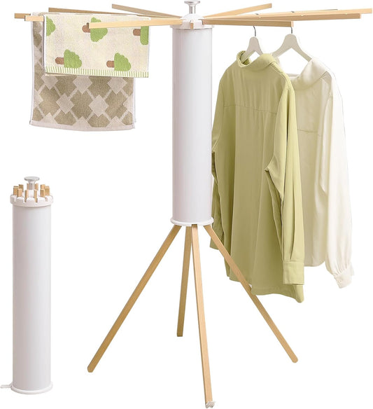 Clothes Drying Rack 4 Legs,Laundry Hanger Dryer Rack,Portable Drying Rack,Foldable Drying Rack-Drying Rack Clothing Laundry Bedroom Household Wooden-12rods - NestledHome