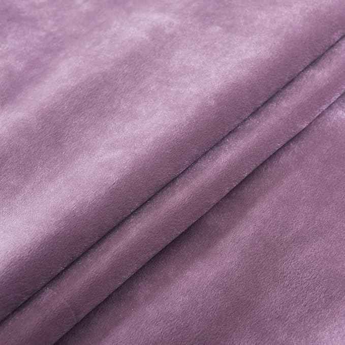Cherry Home Super Soft Luxury Velvet Texture Curtains Lavender Flannel Blackout Curtains Panel Drapes Grommet 52Wx84L inch Purplish Pink,2 Panels