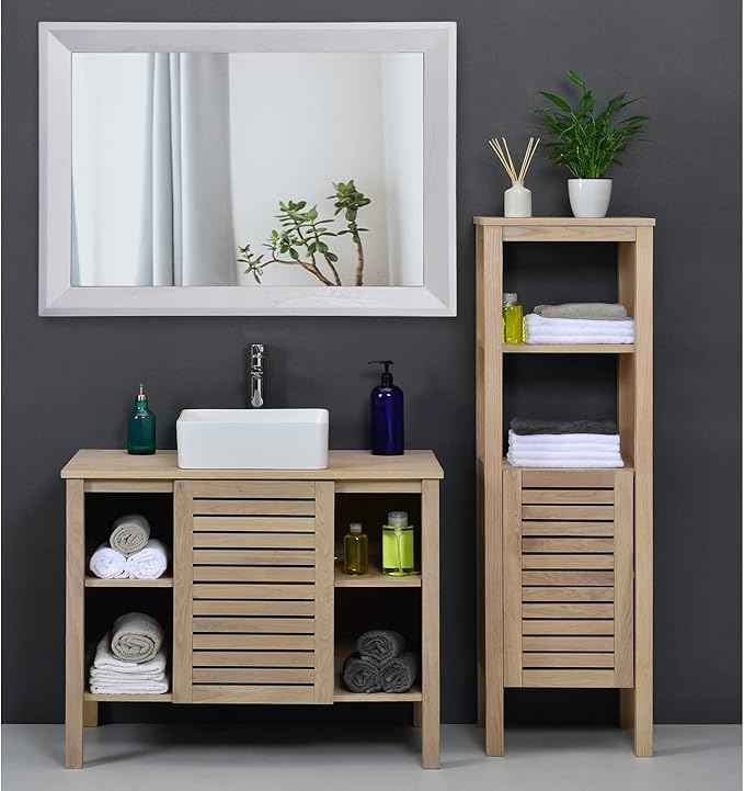 AAZZKANG Rectangular Wall Mirror Decorative Wood Framed Mirrors Large 26"x18" for Farmhouse Bedroom Bathroom Living Room Entryway Hanging Home Decor