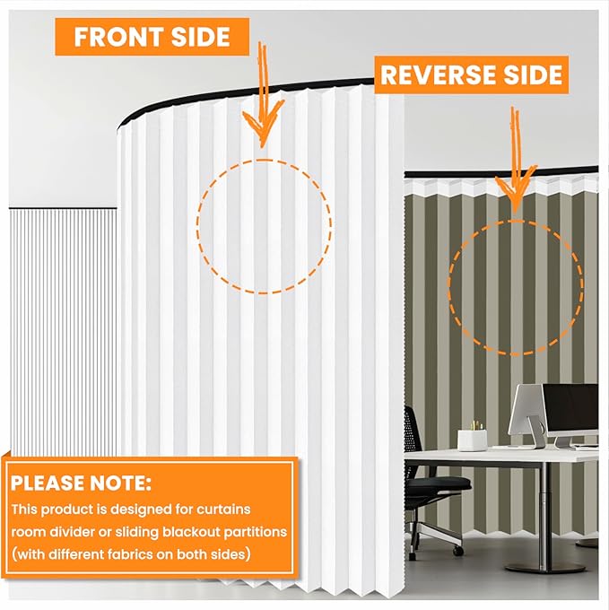 AJAZZ 100% Blackout Room Divider Curtains Screen Partitions, Blackout Sound Reducing Divider Room Panel for Doorway Glass Window Sliding Door Patio(White, W100 x L84, 1 Pack)
