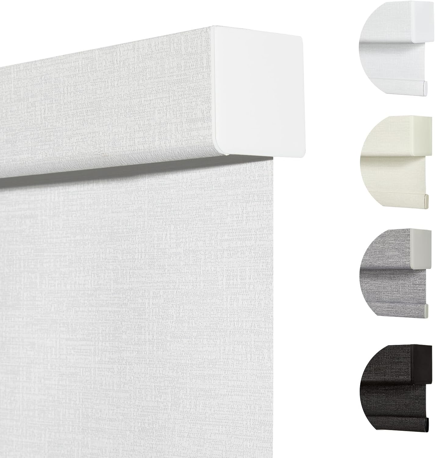 Persilux Blackout Roller Shades & Blinds Windows Shades Free-Stop Blackout Blinds with Jacquard Fabric,Cordless Blinds Pull Down Shades for Home, Easy to Install for Door/Office, White(70" W x 72" H)