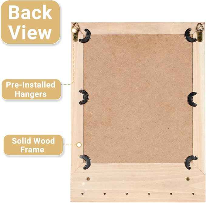 Tirzah 16x12 Inch Wall Mount Beaded Wood Framed Mirror with Shelf and 6 Hooks, White Decorative Entryway Mirror with Storage for Laundry Room, Bathroom, Bedroom