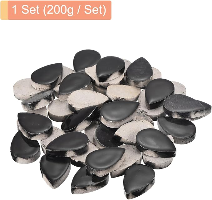MECCANIXITY 200g Ceramic Mosaic Tiles for Crafts Bulk, Raindrop Black Ceramic Tiles for Mosaic Kits Garden Stepping Stone Cup Mat