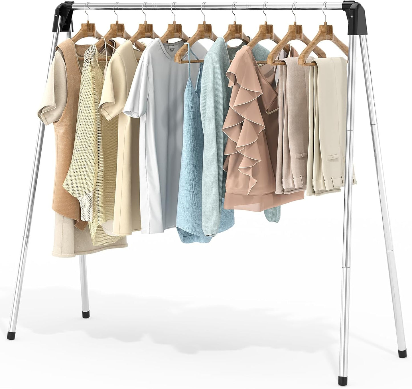 APEXCHASER Foldable Clothes Drying Rack, 55'' Collapsible Laundry Clothes Airer Width Heavy Duty Hanger for Sweaters Baby Clothes Towels Portable Indoor Outdoor for Home Travel - NestledHome