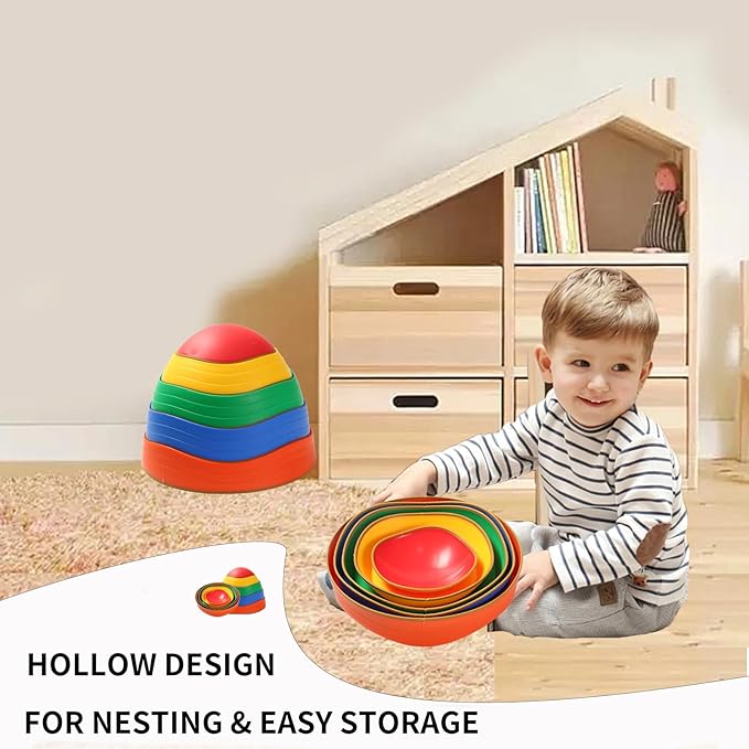 Fanboxk Stepping Stones for Kids,Non-Slip Toddler Sensory Stepping Stones for Promoting Toddler Balance Coordination Skills,Obstacle Courses Sensory Toys Outdoor or Indoor Play for Kids Age 3-8