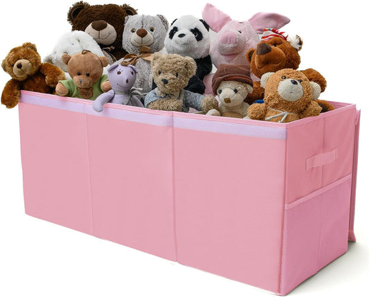 Extra Large Toy Storage Organizer with Lid - Sturdy, Collapsible Toy Chest Storage Box Design - Toys Bin with Dividers for Kids, Nursery, Bedroom, Playroom 37"x16"x14" - NestledHome