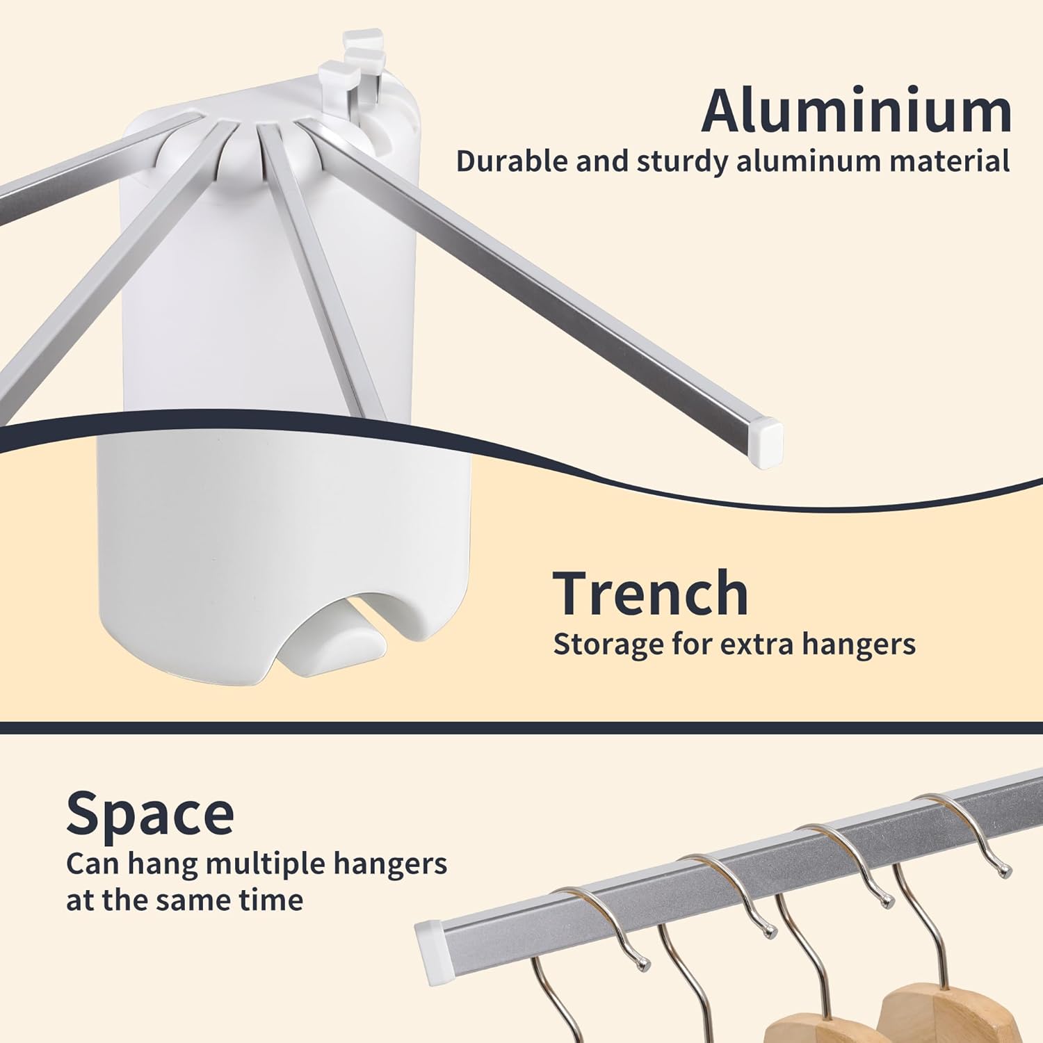 Wall Mounted Clothes Drying Rack - Foldable Tripod, Over The Door Rack for Laundry Bedroom, Household Aluminium - NestledHome